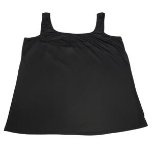 G Unit Fashions Tank Top Womens Plus 1X Black Tunic Scoop Neck Sleeveless